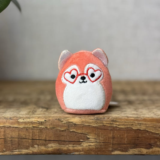 Squishmallow Squishville - Tiny Squishmallow Varity Red Husky Heart Glasses Rare