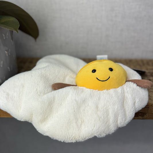 Jellycat Amuseable Fried Egg - Retired Egg Soft Toy Food Beanie Novelty Plush 8”