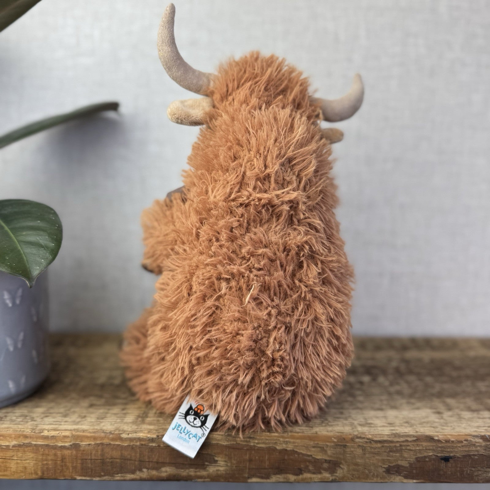 Jellycat Herbie Highland Cow - Longhorn Brown Cow Fluffy Medium Plush 12”