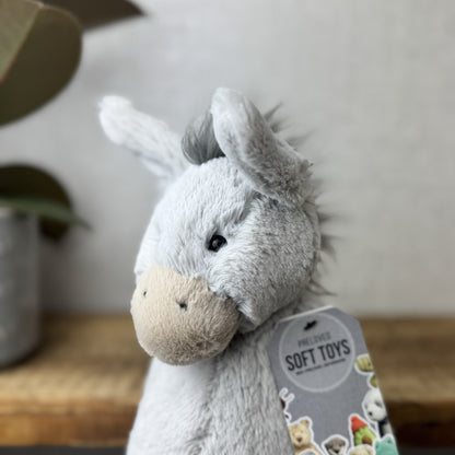 Jellycat Medium Bashful Donkey - Jellycat Donkey - Grey Donkey Beanie 12” (2)