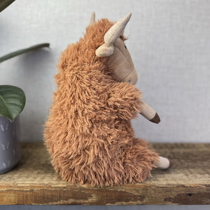 Jellycat Herbie Highland Cow - Longhorn Brown Cow Fluffy Medium Plush 12”
