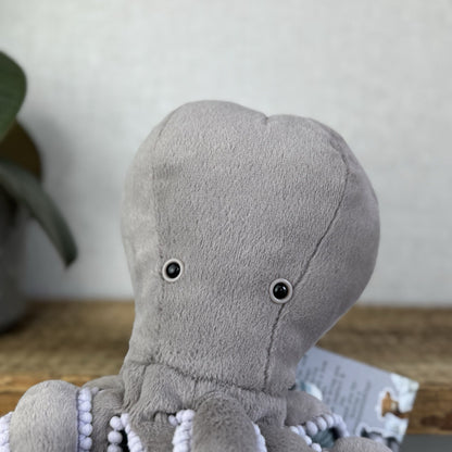 Jellycat Neo Octopus - Grey Octopus Plush Medium New Without Tags 10"