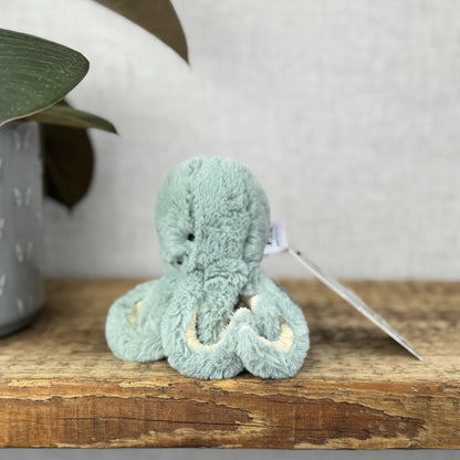 Jellycat Tiny Odyssey Octopus - Tiny Green/Blue Octopus Plush Beanie Retired 5”