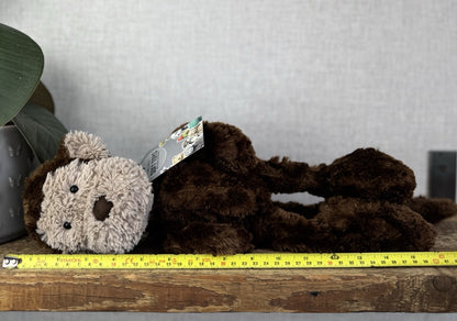 Jellycat Medium Skiffles Monkey - Vintage Textured Beanie Monkey Soft Toy 16"