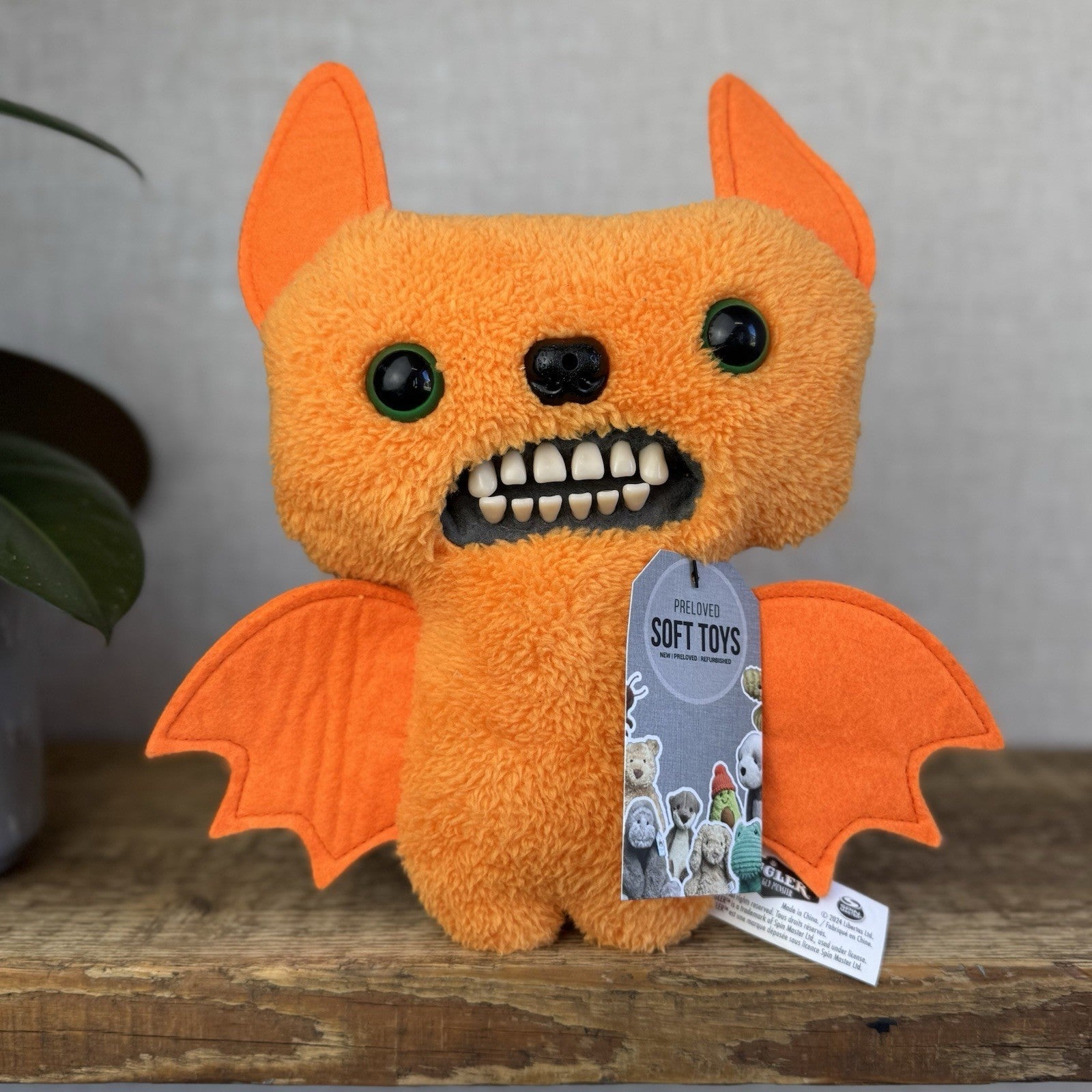 Fuggler Fart Face Fuggler Winged Bat - Orange Fluffy Bat Funny Ugly Monster 