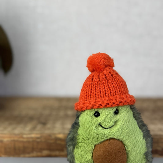 Jellycat Amuseable Papaya Cozi - Avocado With Red Bobble Hat Plush Soft Toy New