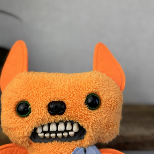 Fuggler Fart Face Fuggler Winged Bat - Orange Fluffy Bat Funny Ugly Monster 