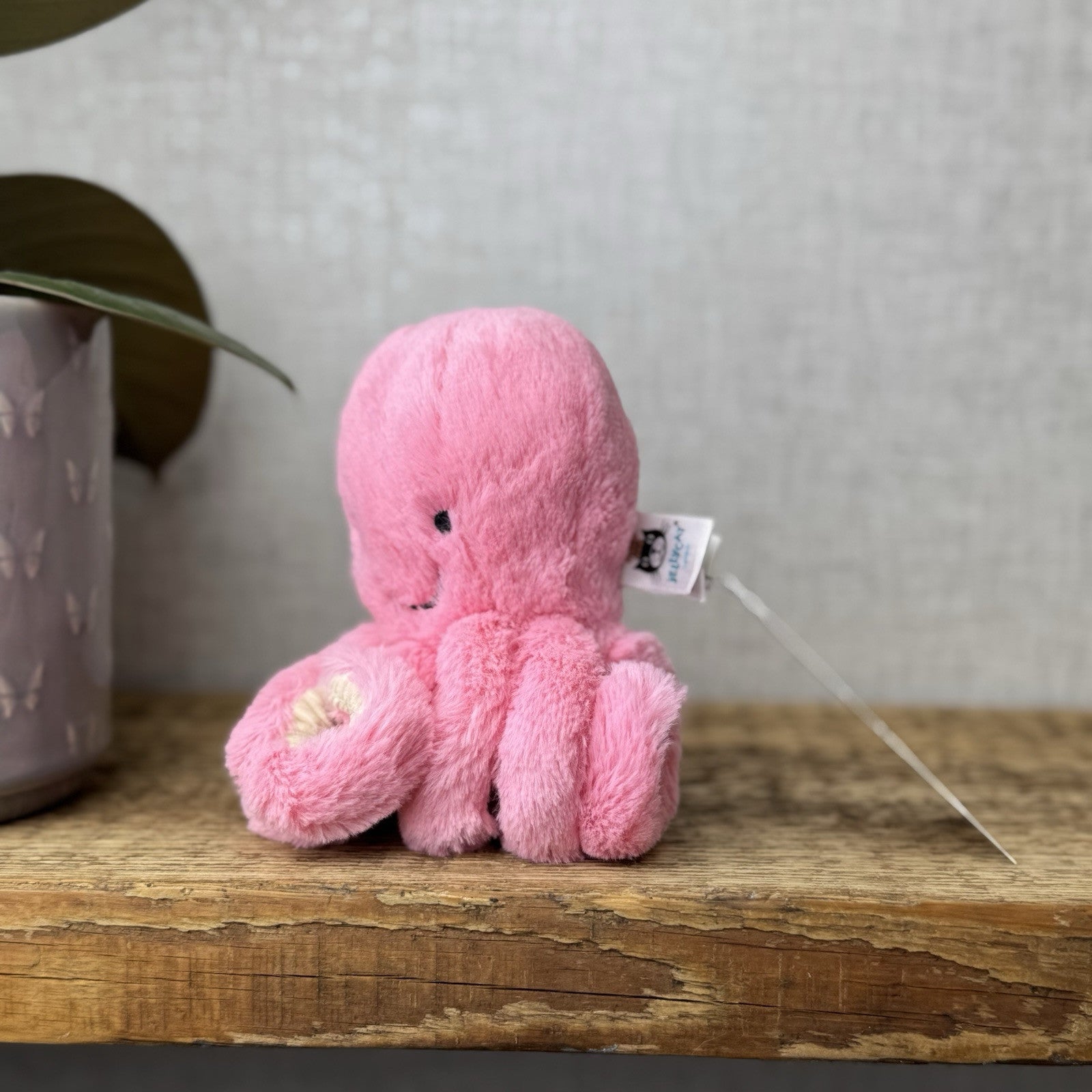 Jellycat Tiny Candie Octopus - Tiny Bright Pink Octopus Plush Beanie Retired 5”