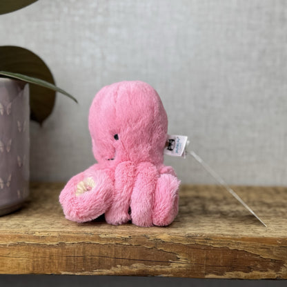 Jellycat Tiny Candie Octopus - Tiny Bright Pink Octopus Plush Beanie Retired 5”