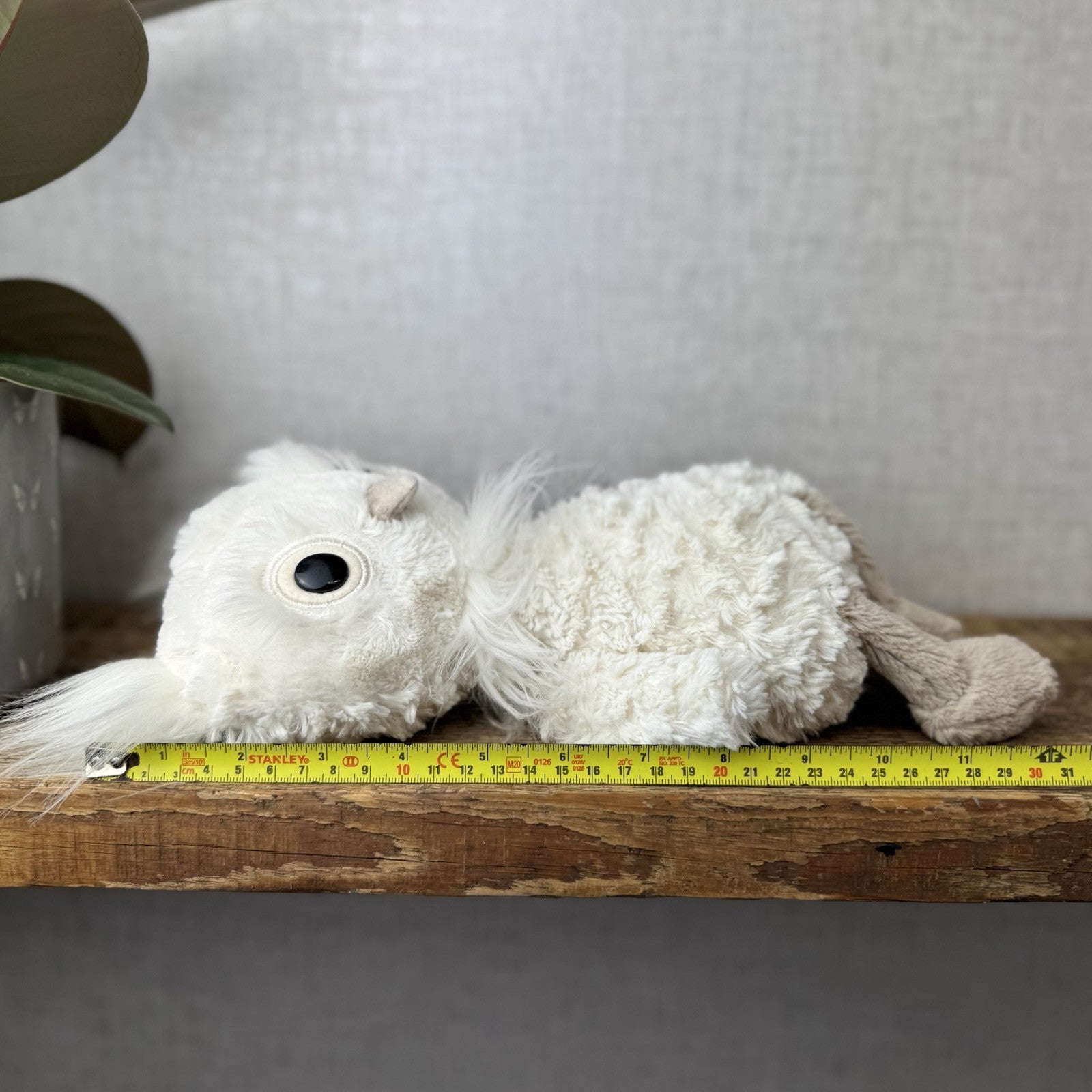 Jellycat Dapperdots Owl - Cream Fluffy Owl Big Eyed Textured Owl Beanie 12”