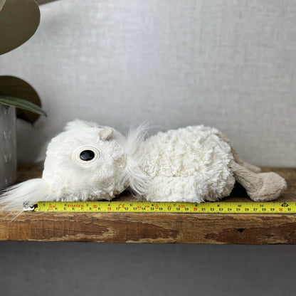 Jellycat Dapperdots Owl - Cream Fluffy Owl Big Eyed Textured Owl Beanie 12”