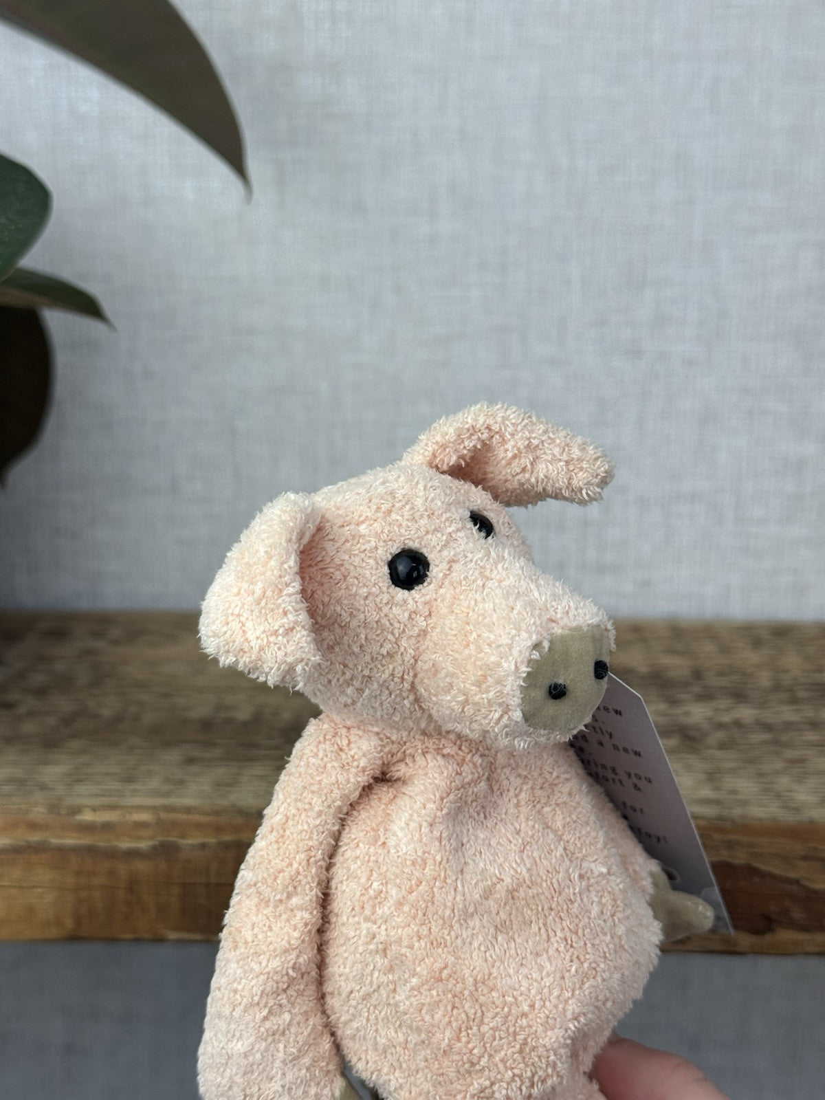 Jellycat Baby Bunglie Pig - Tiny Bunglie Pink Pig Vintage Old Collectible 7”