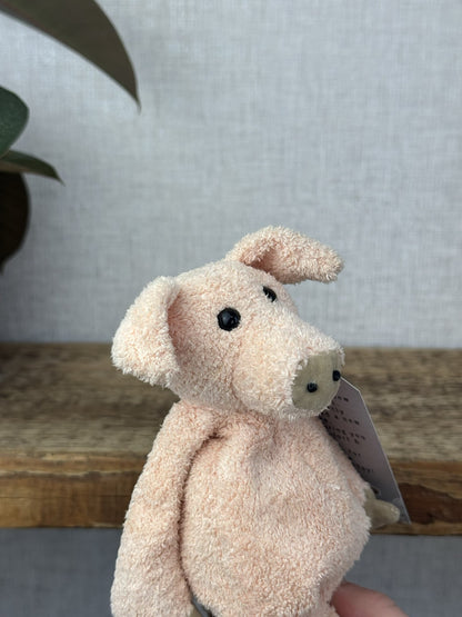 Jellycat Baby Bunglie Pig - Tiny Bunglie Pink Pig Vintage Old Collectible 7”