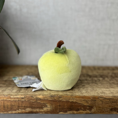 Jellycat Fabulous Fruit Apple - Green Apple Velour Play Food Soft Toy Beanie 4”