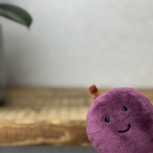 Jellycat Fabulous Fruit Plum - Small Purple Fruit Soft Toy Food Play Beanie 4”