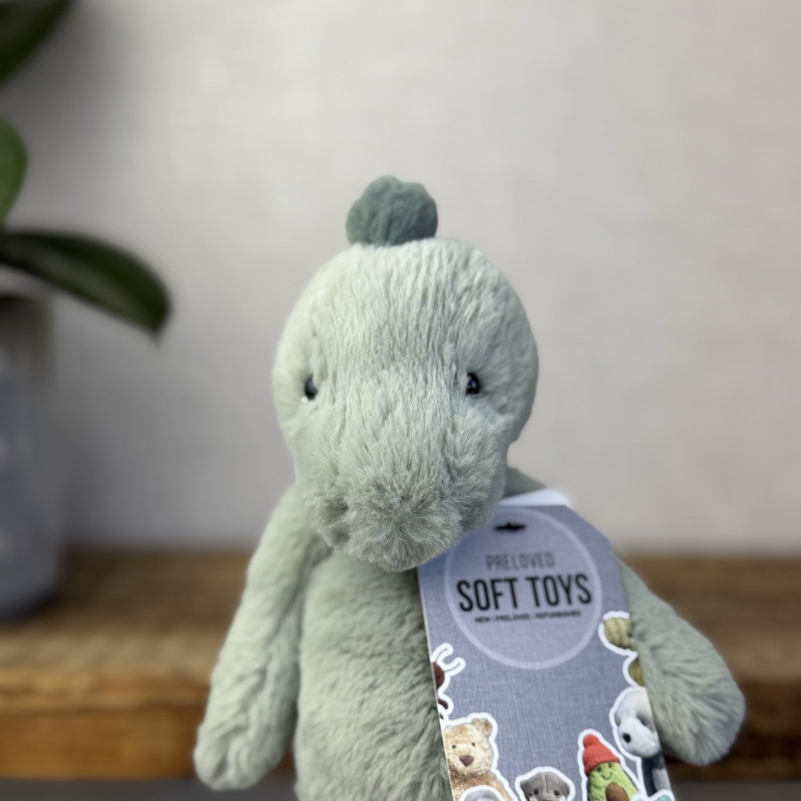 Jellycat Small Puffles Dinosaur - Small Light Green Super Soft Dino Plush 9" (2)
